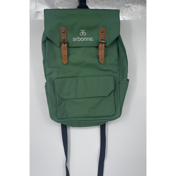 Arbonne Handbags - Arbonne Nature BackPack Limited Edition ~ Green W/Brown Straps